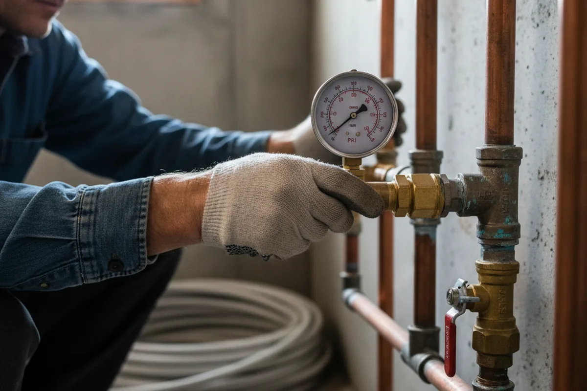 Pressure testing a repaired line during Water Line Repair in Allen